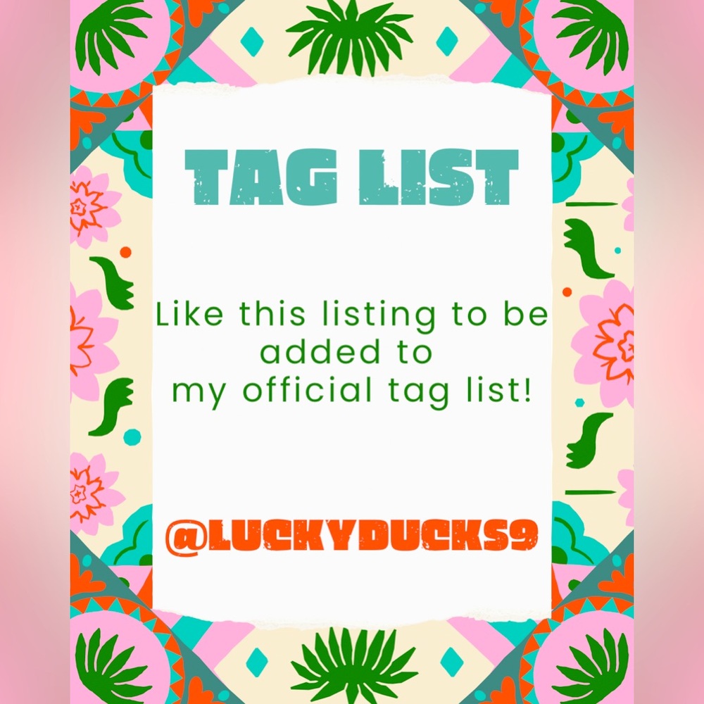 Official Tag List!